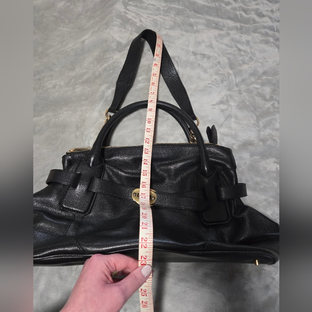 Burberry Black Buffalo Leather Shoulder Bag